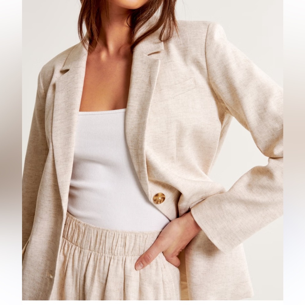 Abercrombie Linen Bland Blazer Size:XL